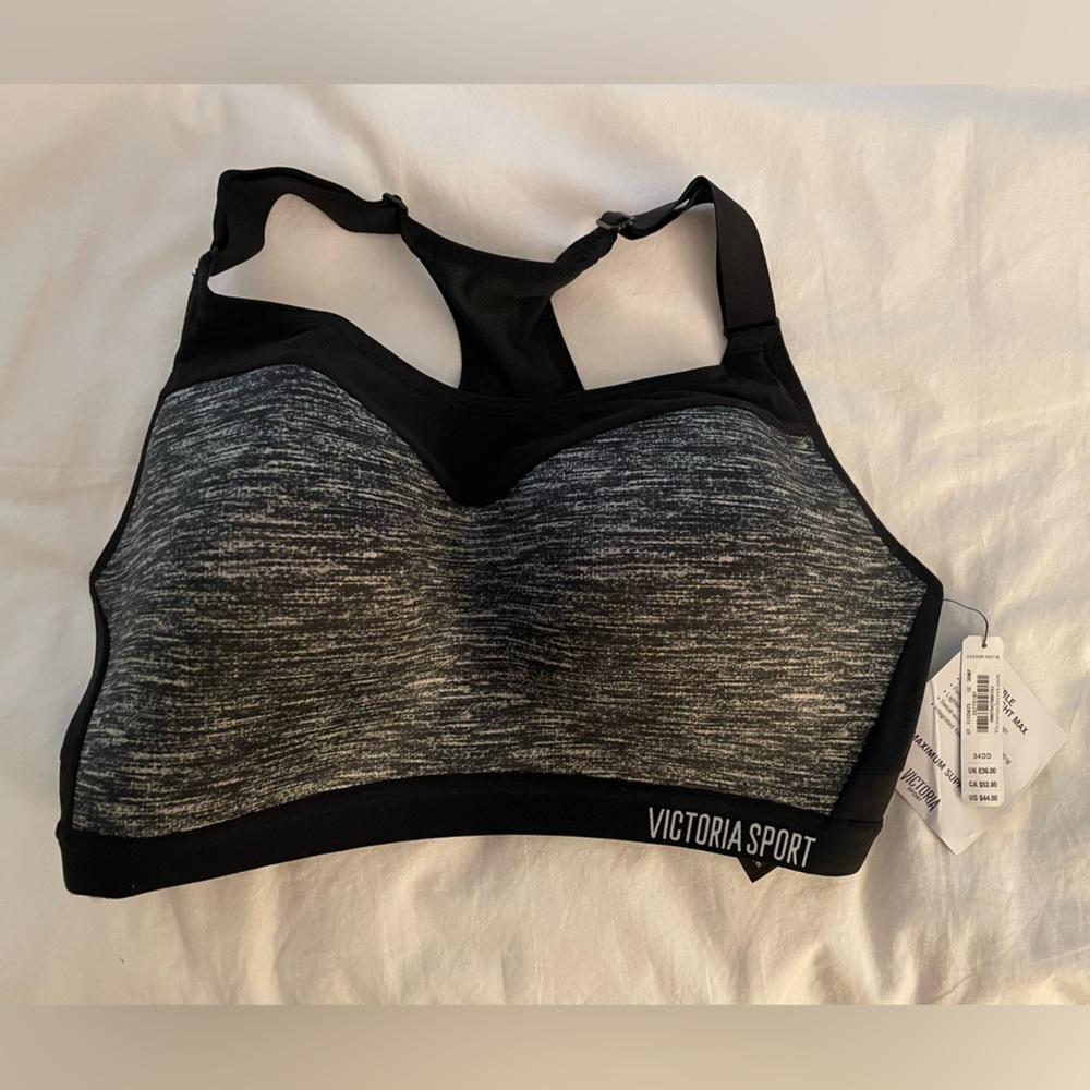 New! Victoria's Secret Black and Gray Sports Bra